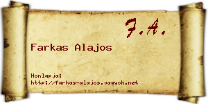 Farkas Alajos névjegykártya